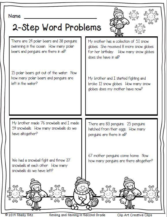 2 Step Addition And Subtraction Word Problems 2nd Grade Worksheets 