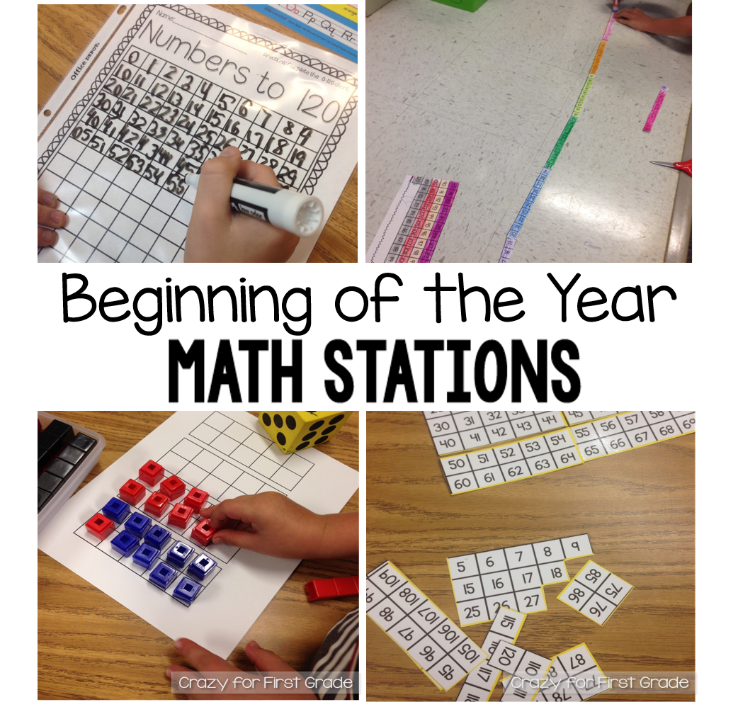 Beginning Of The Year Math Stations In First Grade Crazy For First