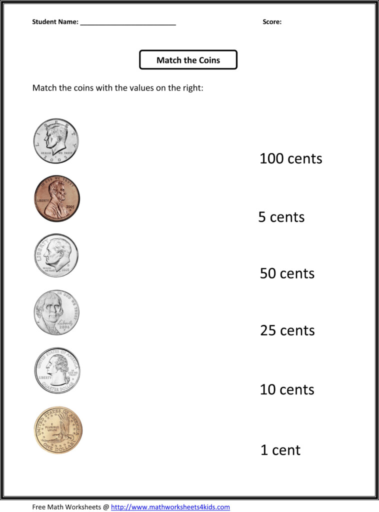 Counting Coins Value Us 1 Dollar Worksheets Printable Learning How To 