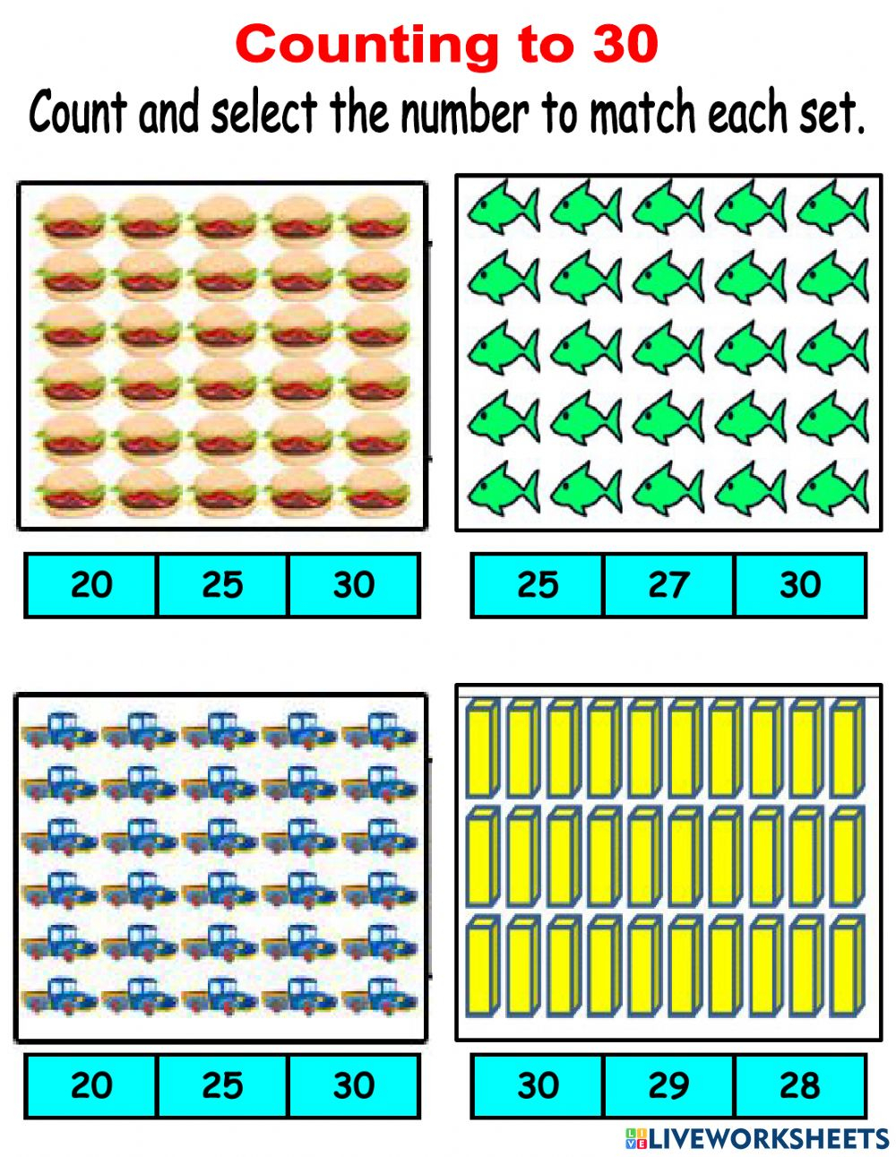 Counting To 30 Worksheet