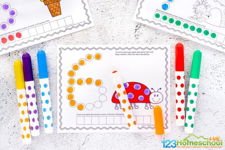 FREE Counting Do a Dot Printables With Bingo Daubers Worksheets