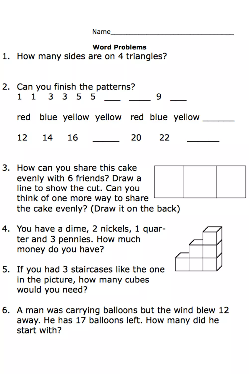 Free Printable Worksheets For Second Grade Math Word Problems Word
