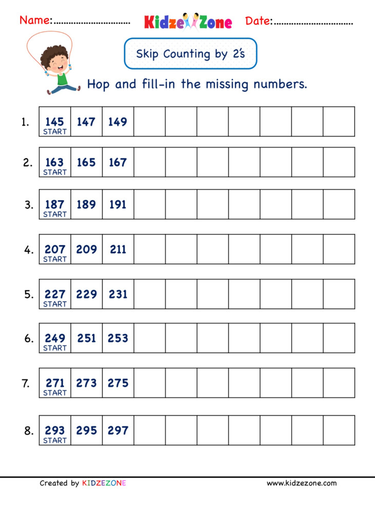 Grade 2 Skip Counting Worksheets Free Printable K5 Learning Grade 2 