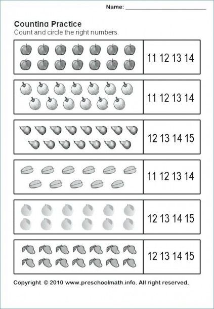 Kindergarten Counting Objects Worksheets 1 20 With Images