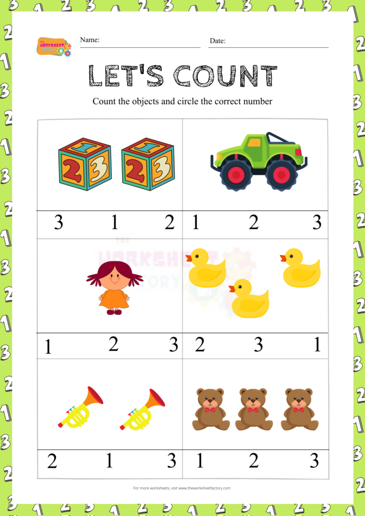 Let s Count 1 3 The Worksheet Factory