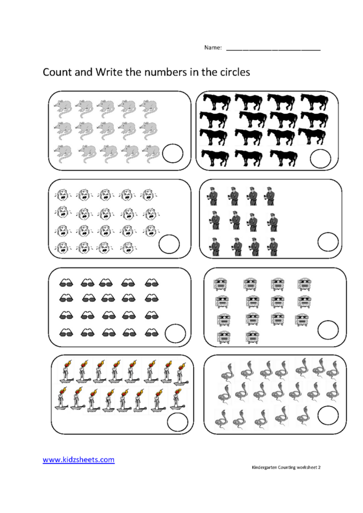 Math Worksheets For Kindergarten Counting With Images Counting 