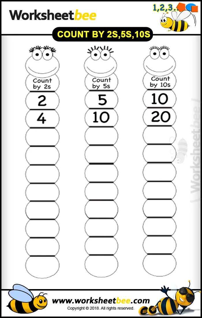 New Printable Worksheet For Kids Count By 2s 5s 10s Worksheet Bee