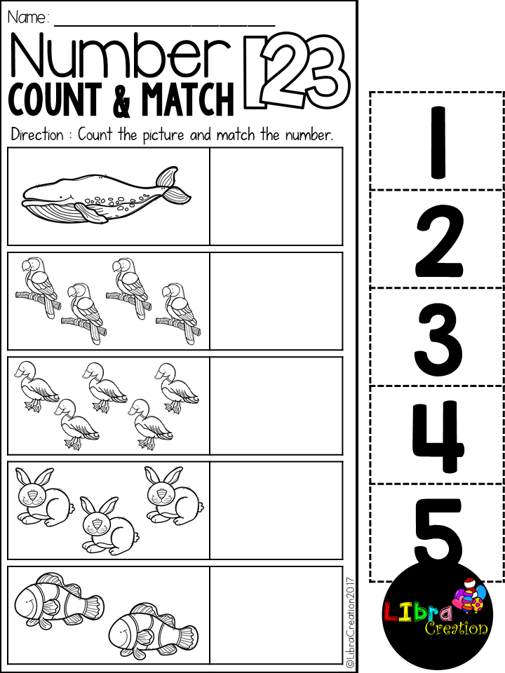Number 1 20 Count Match Kindergarten Worksheets Writing Practice