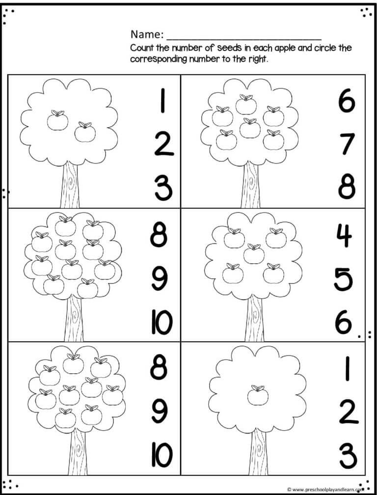 Prek Worksheet To Practice Counting To 10 Preschool Worksheets Free
