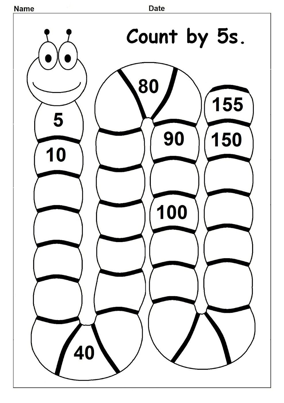 Skip Count By 5 Worksheet Matematica Per Bambini Pagine Di Esercizi