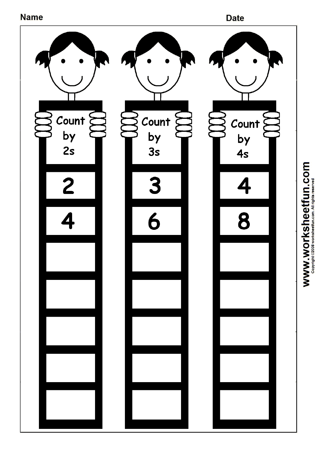 Skip Counting By 2 3 And 4 1 Worksheet First Grade Math Worksheets