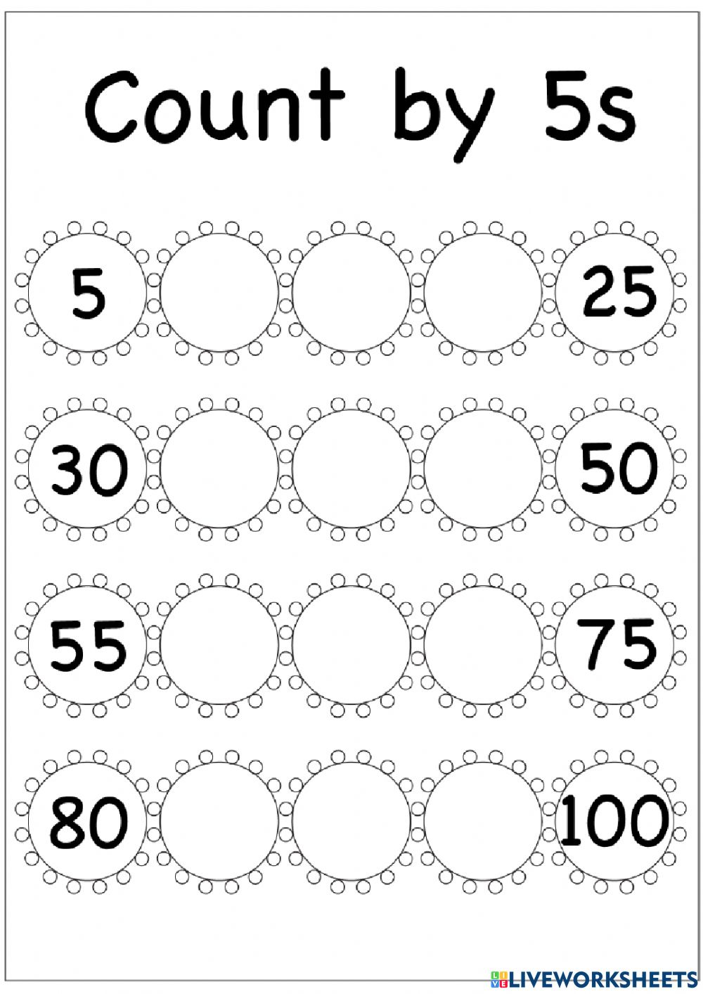 Skip Counting By 5s Interactive Worksheet