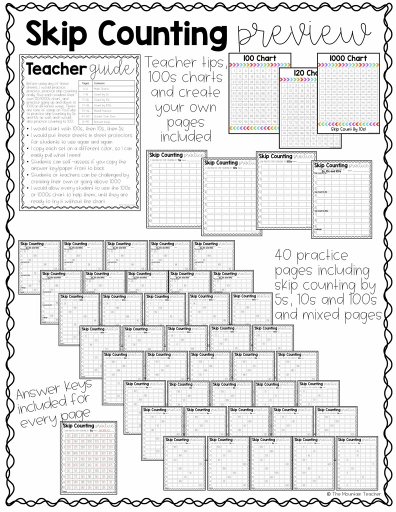 Skip Counting Worksheets By 5s By 10s And By 100s Made By Teachers