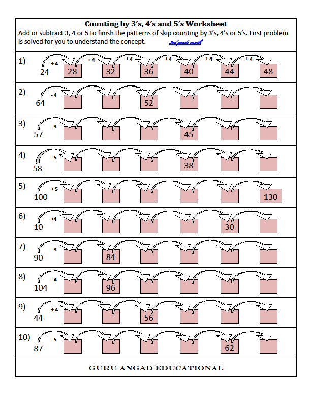 This Is A 3rd Grade Math Skip Counting Worksheet Print This Worksheet