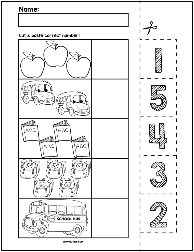 1 5 Worksheet For Kindergarten