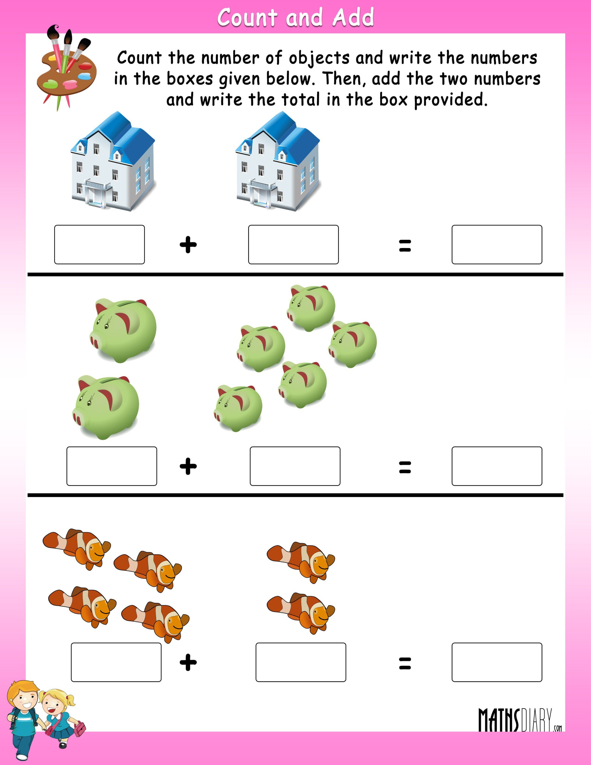 Addition Grade 1 Math Worksheets Page 2