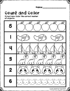 Count And Color 1 20 By Lovely Jubblies Teach TpT