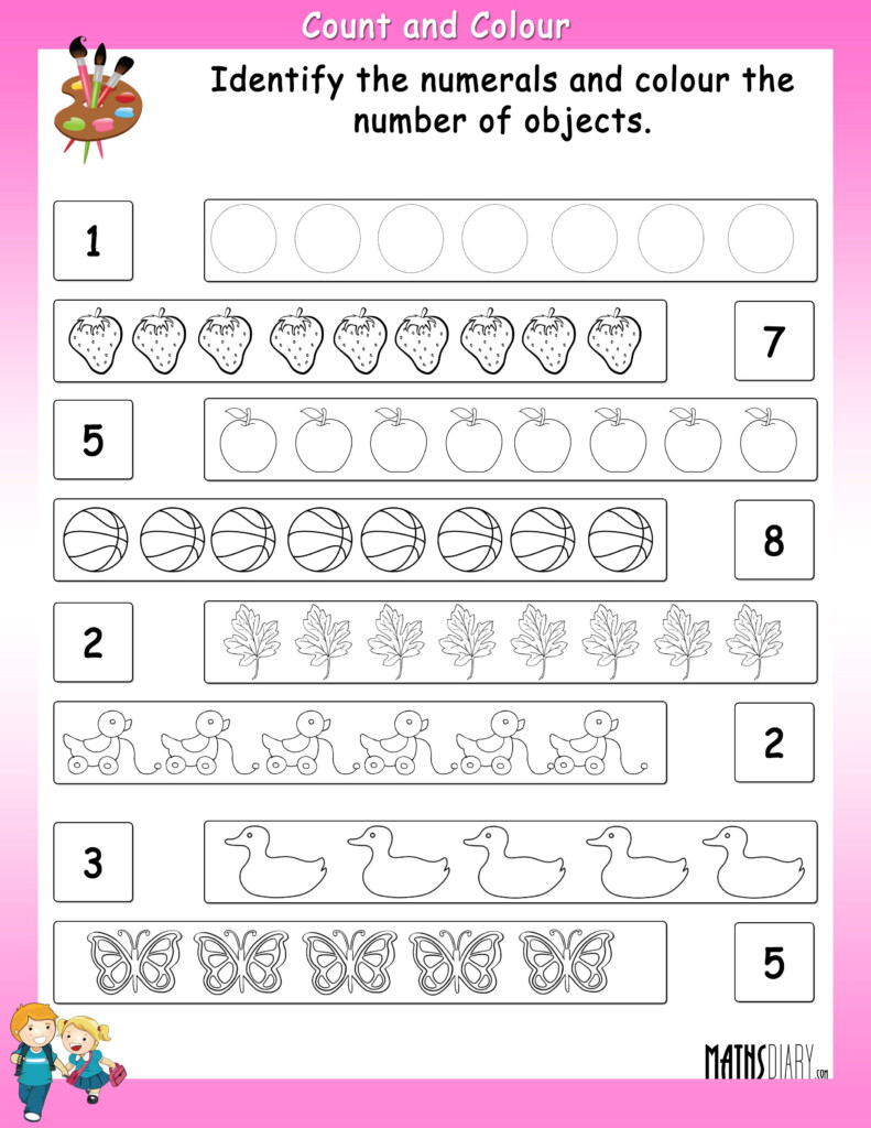 Count And Color The Given Objects Math Worksheets MathsDiary