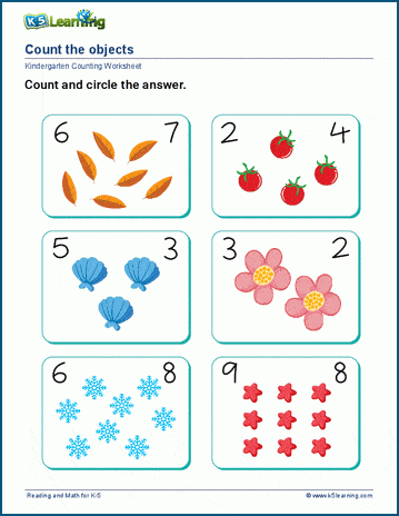 Count And Match 1 10 Worksheets K5 Learning