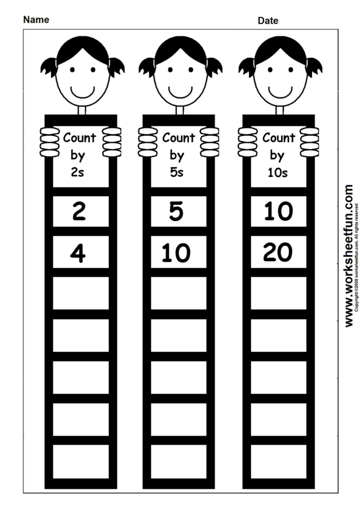 Count By 2s 5s 10s First Grade Math Worksheets First Grade Math 