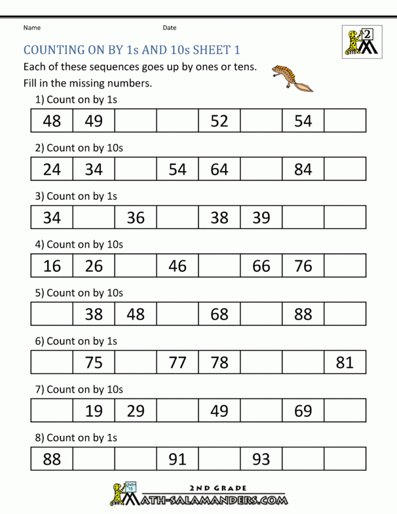 Count By Tens Worksheets