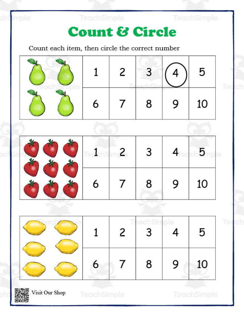 Count Circle Math Worksheet By Teach Simple