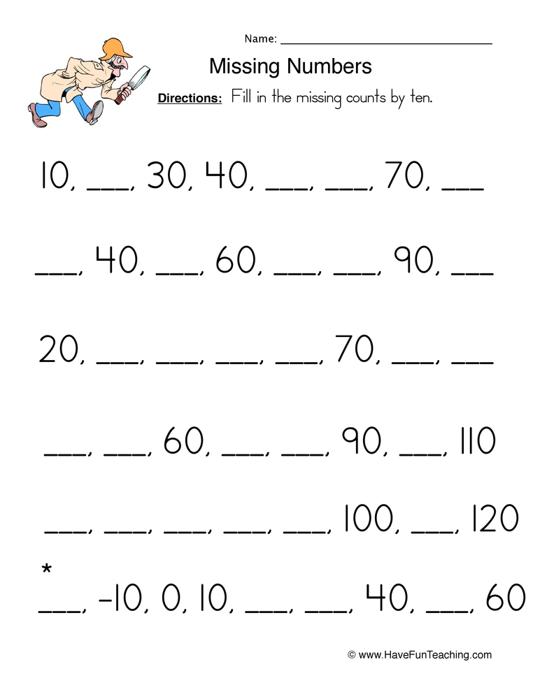 Count Tens Worksheet Fill In The Blank Have Fun Teaching