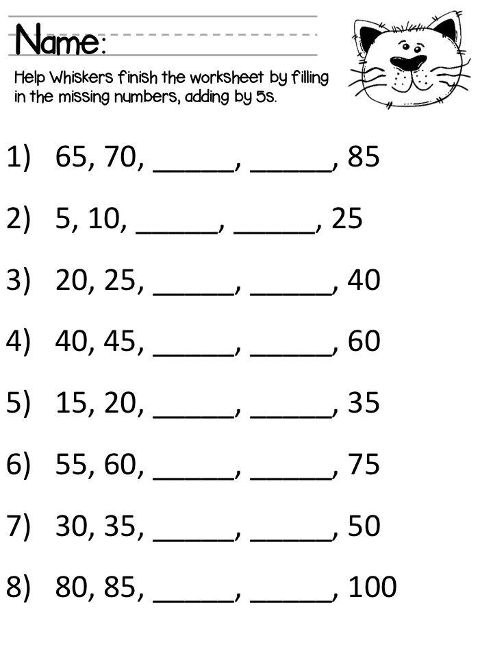 Counting By 5 Worksheets For First Grade Herbalard