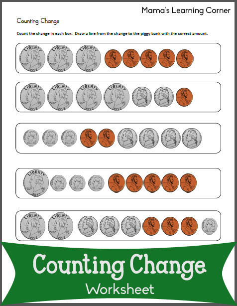 Counting Change Worksheets Mamas Learning Corner