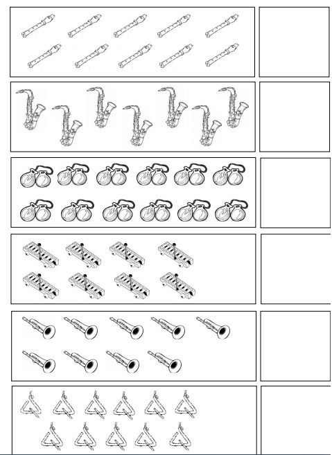 Counting Musical Instruments Worksheets 99Worksheets