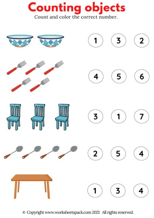 Counting Objects Worksheets FREE PDF 1 10 Worksheetspack