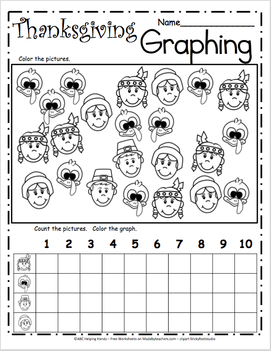 Free Math Graph Worksheet For Thanksgiving Made By Teachers