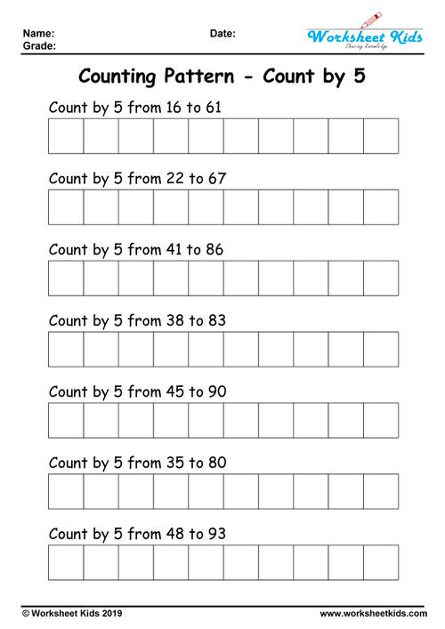 Free Printable Skip Counting Worksheets 1 10 Grade K 3 Math Practice