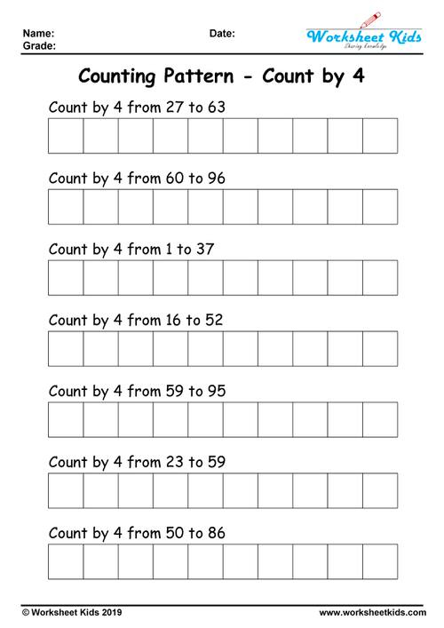 Free Printable Skip Counting Worksheets 1 10 Grade K 3 Math Practice