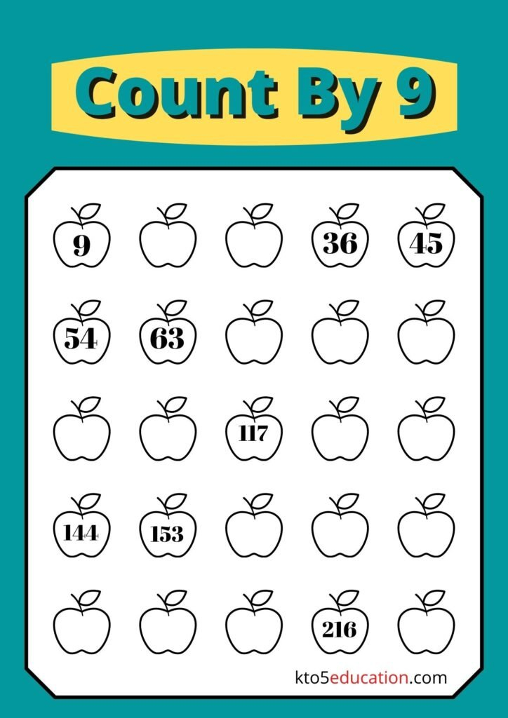 Free Skip Count By 9 Worksheet For 2nd Grade