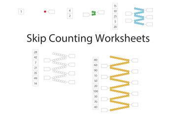 Montessori Skip Counting Worksheets For Short Bead Chains By IFIT 