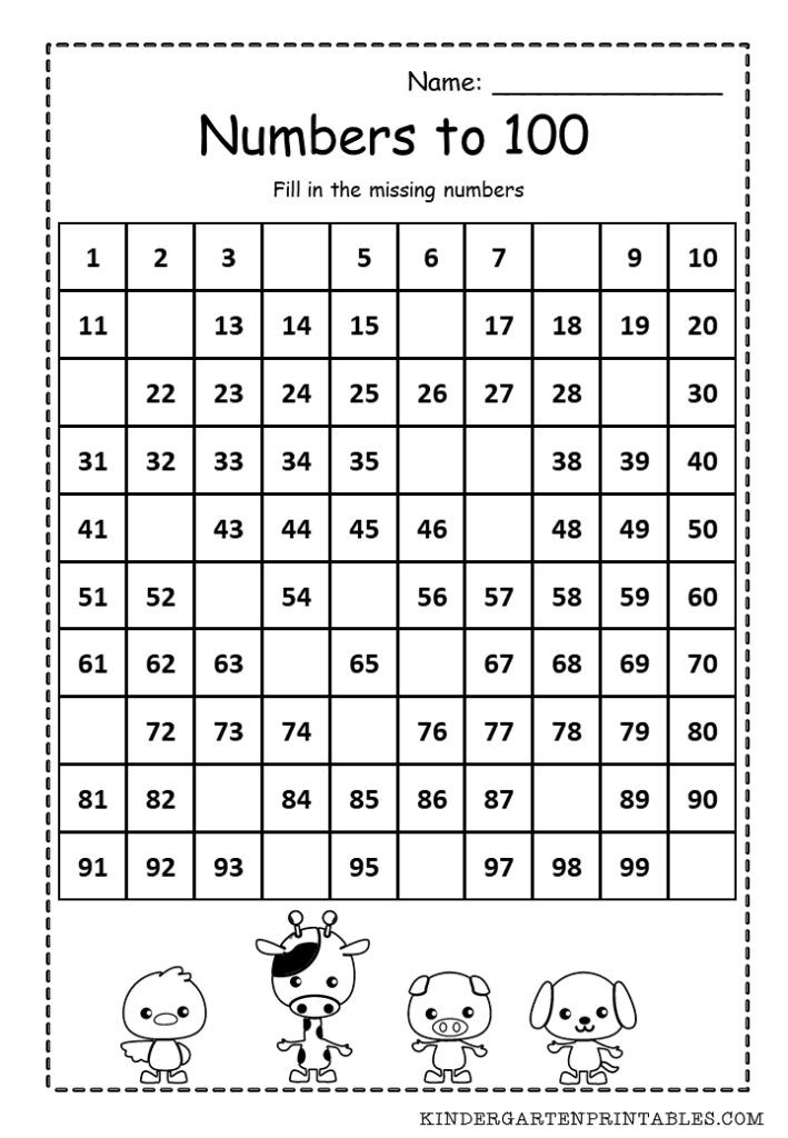 Numbers To 100 Worksheet Number Worksheets Kindergarten Numbers 