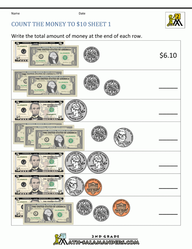 Printable Counting Money Worksheets Printable World Holiday