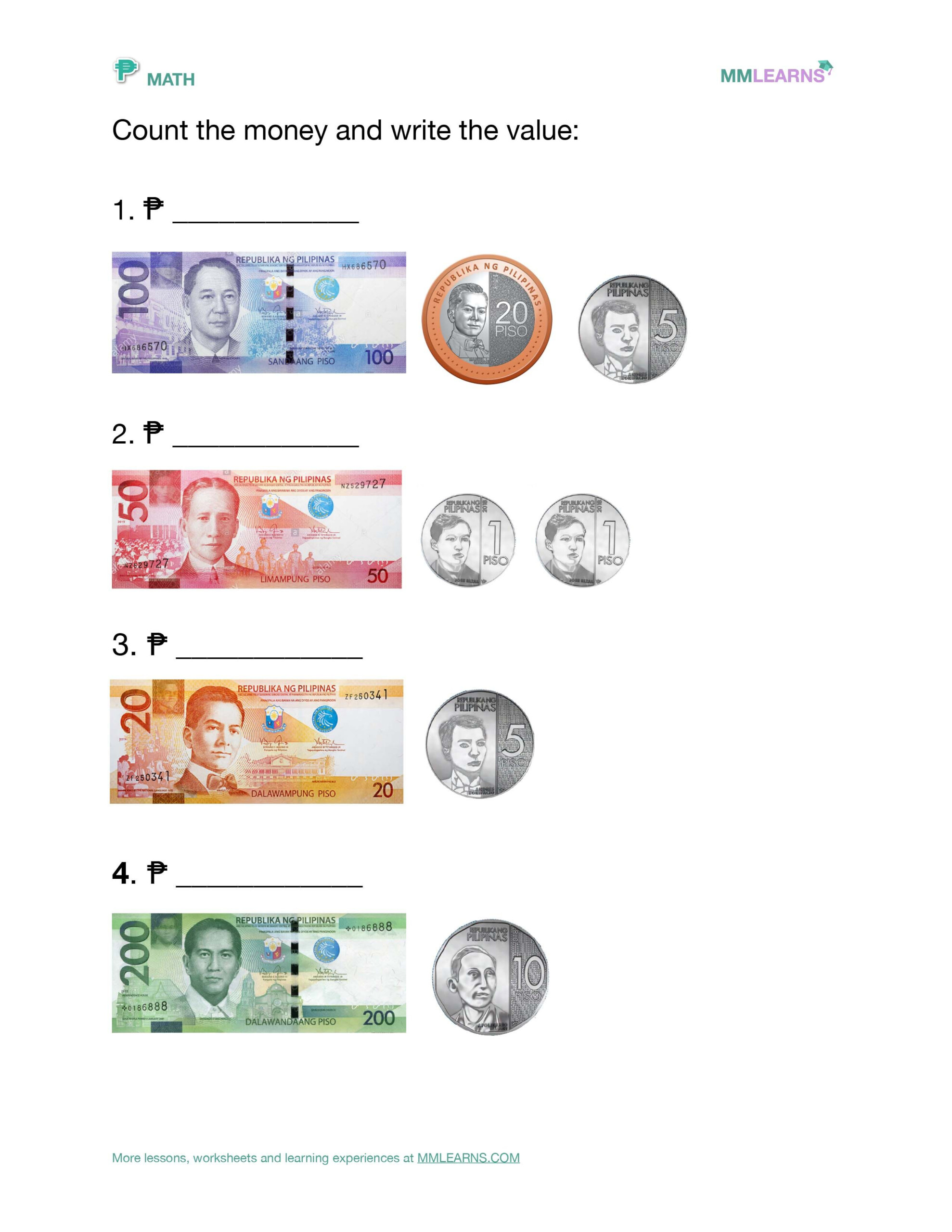 Printable Philippine Money Worksheets For Grade 2 Kidsworksheetfun
