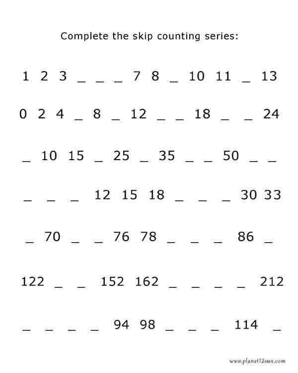 Skip Counting 3rd Grade Genius777 PRINTABLES