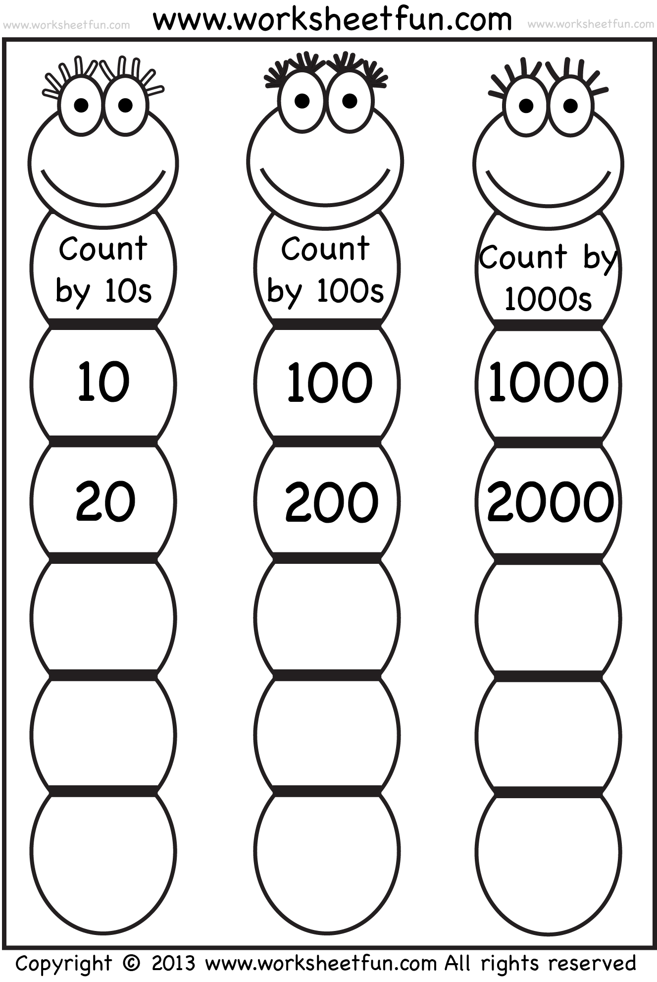 Skip Counting By 10 100 And 1000 FREE Printable Worksheets 