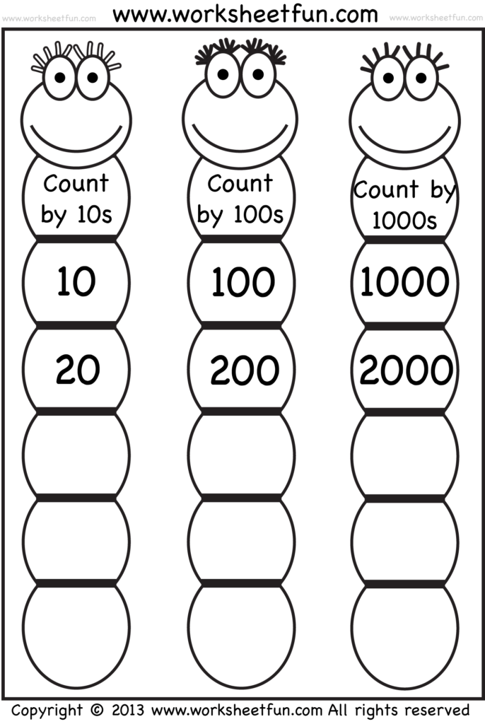 Skip Counting By 100 Worksheets