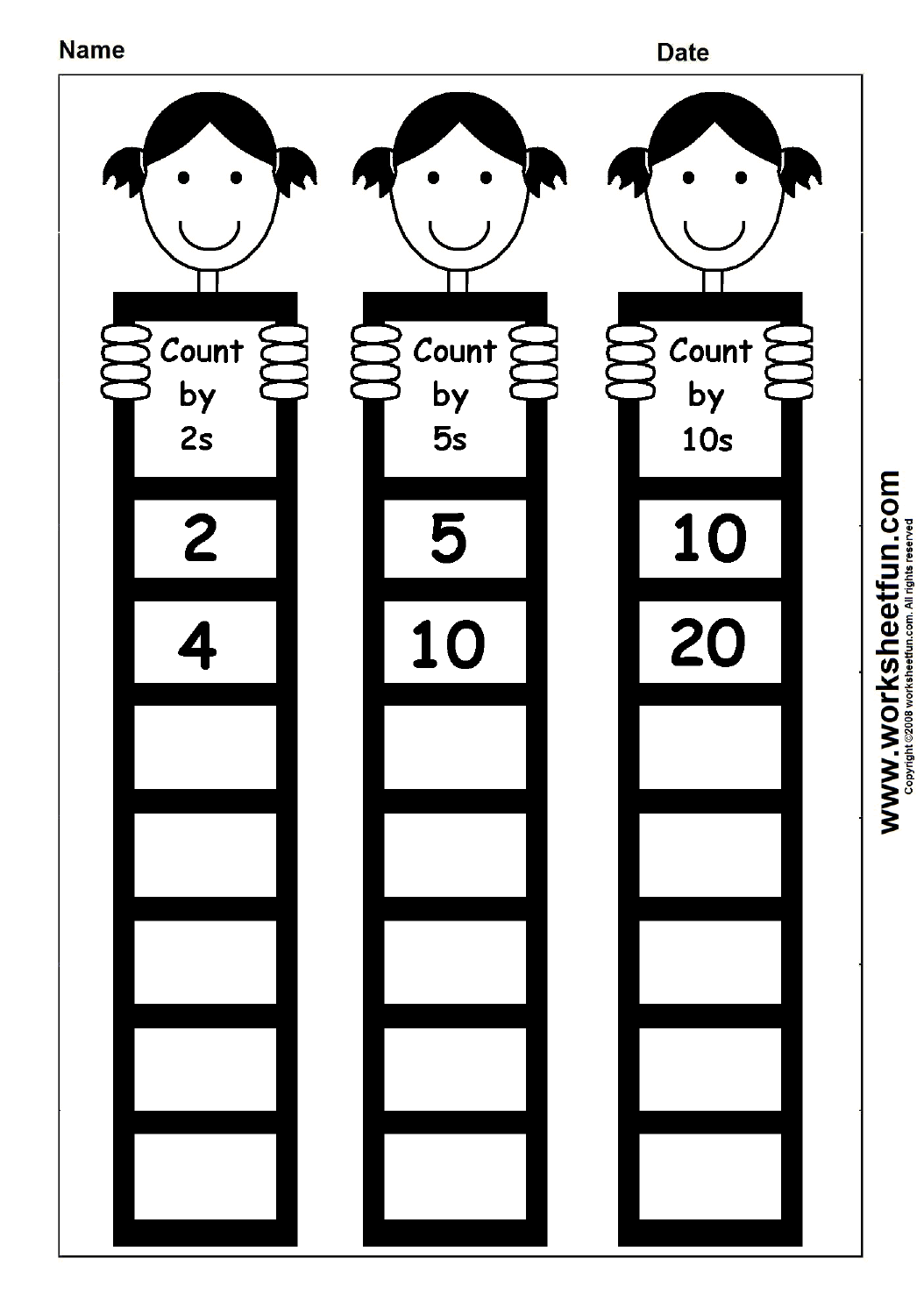 Skip Counting By 2 5 And 10 First Grade Math Worksheets 1st Grade