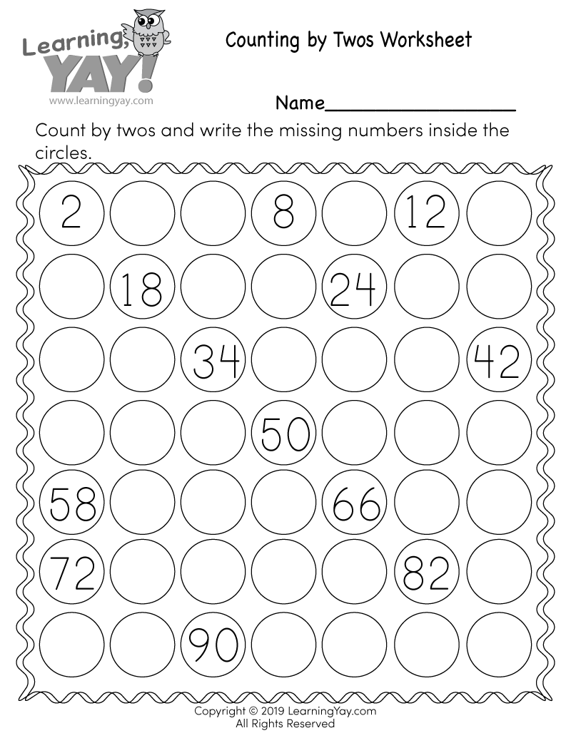 Skip Counting By 2s Worksheet For 1st Grade Free Printable
