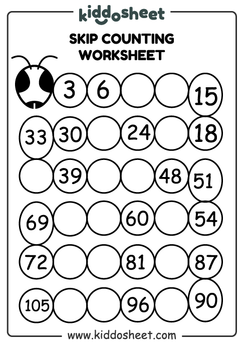 Skip Counting By 3s Worksheet Worksheets For Kindergarten