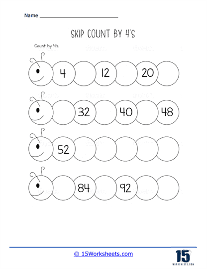 Skip Counting By 4s Worksheets 15 Worksheets