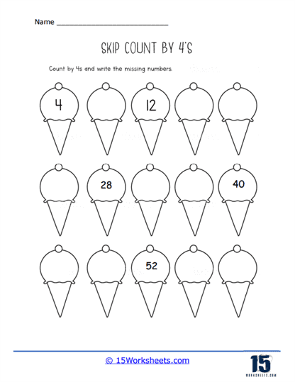 Skip Counting By 4s Worksheets 15 Worksheets