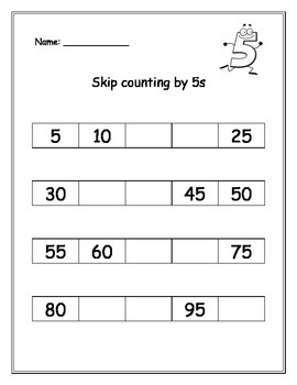 Skip Counting By 5s Worksheet By Lulu 39 s Store TPT