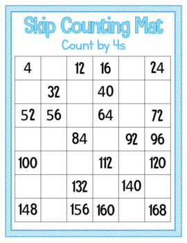 Skip Counting Mat Count By 4s By Corrie Pennington TpT