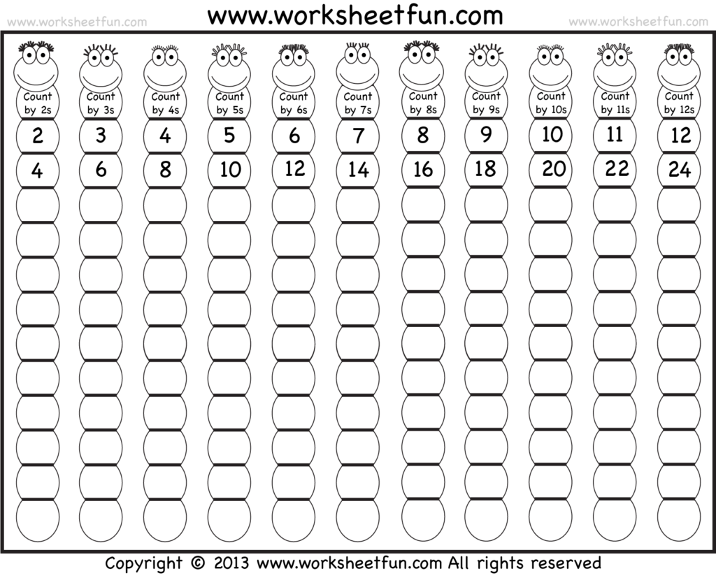 Skip Counting Practice Worksheets